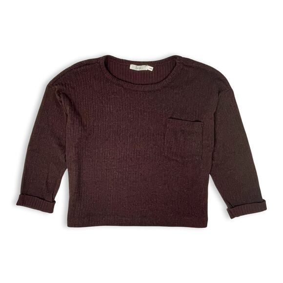 LUSH Cropped Sweater XS Chocolate Brown Ribbed Knit Cozy Y2K Gift - Picture 2 of 8